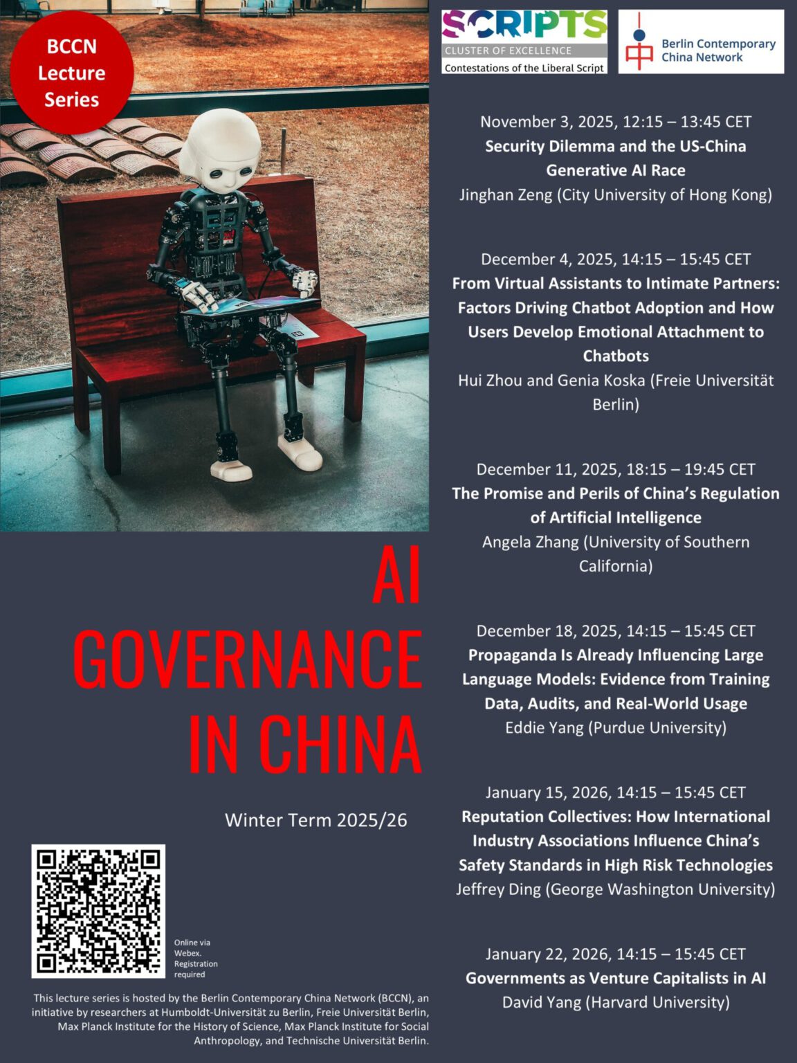 BCCN Lecture Series: AI Governance in China, Winter Term 2025/2026